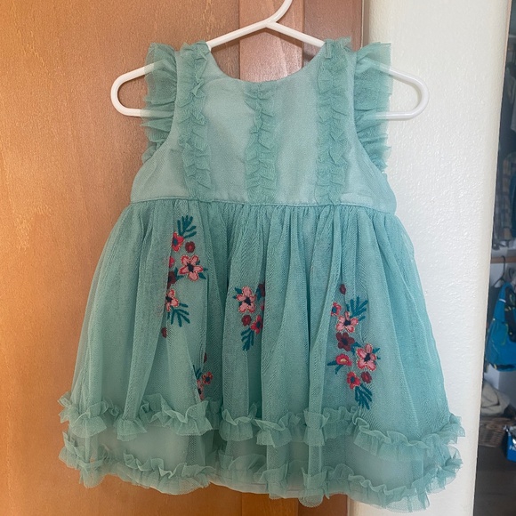 H&M Embroidered Tulle Dress Size 4-6 mon - Picture 8 of 9